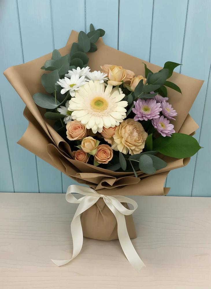 Букет цветов из: Герберы и Хризантемы в Междуреченском