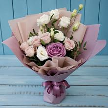 Букет цветов из:  Розы и Лизиантусы в Междуреченском