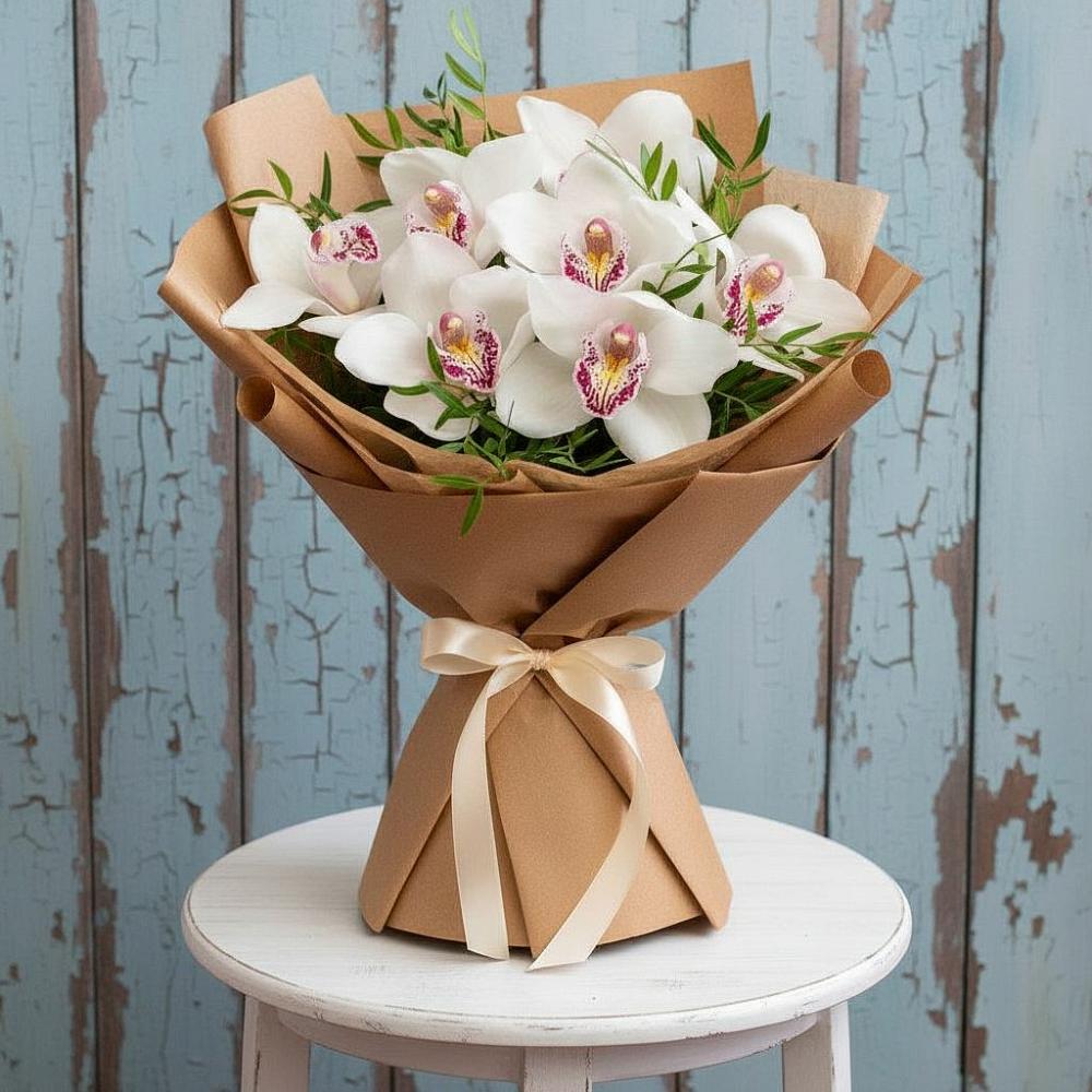 Букет цветов из: Орхидеи и Розы в Междуреченском