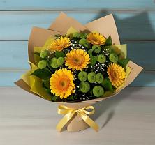 Букет цветов из:  Герберы и Хризантемы в Междуреченском