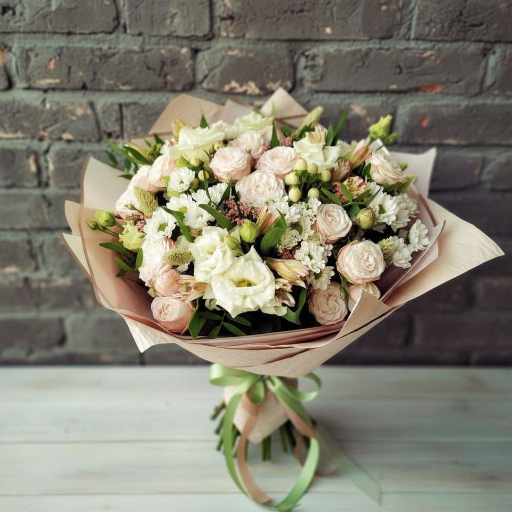 Букет цветов из: Альстромерии, Розы и Хризантемы в Междуреченском