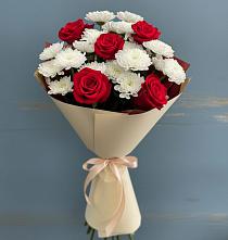 Букет цветов из:  Розы и Хризантемы в Междуреченском