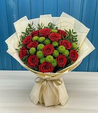 Букет цветов из:  Розы и Хризантемы в Междуреченском