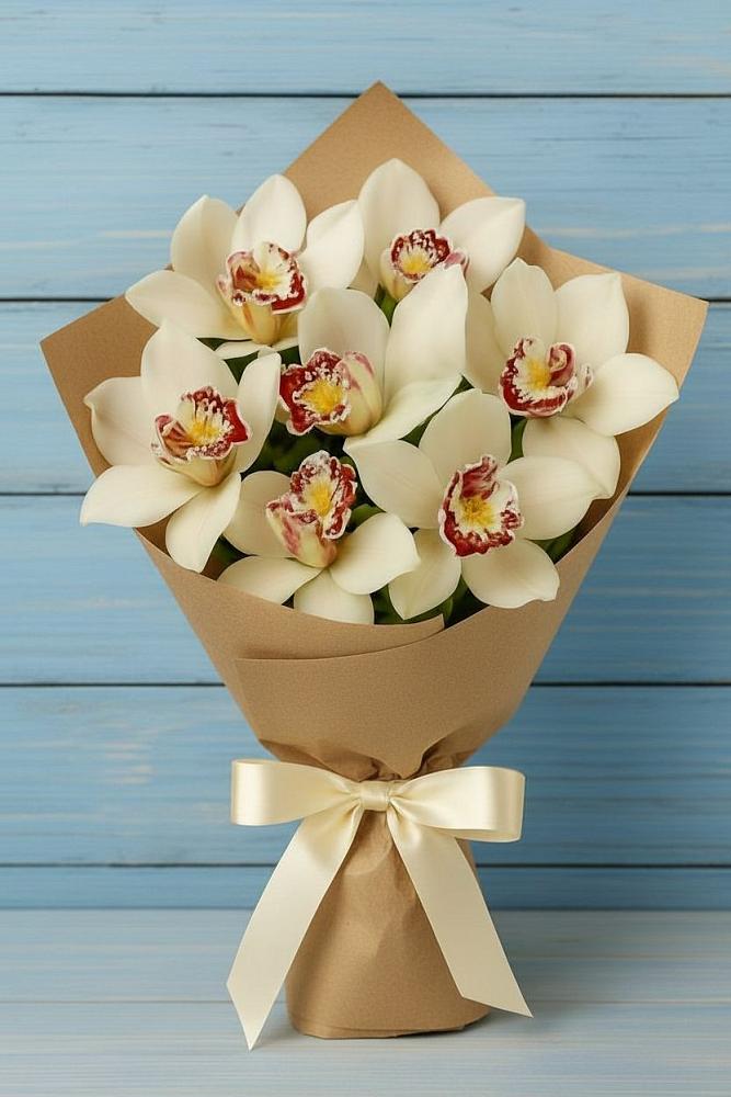 Букет цветов из: Орхидеи и Розы в Междуреченском